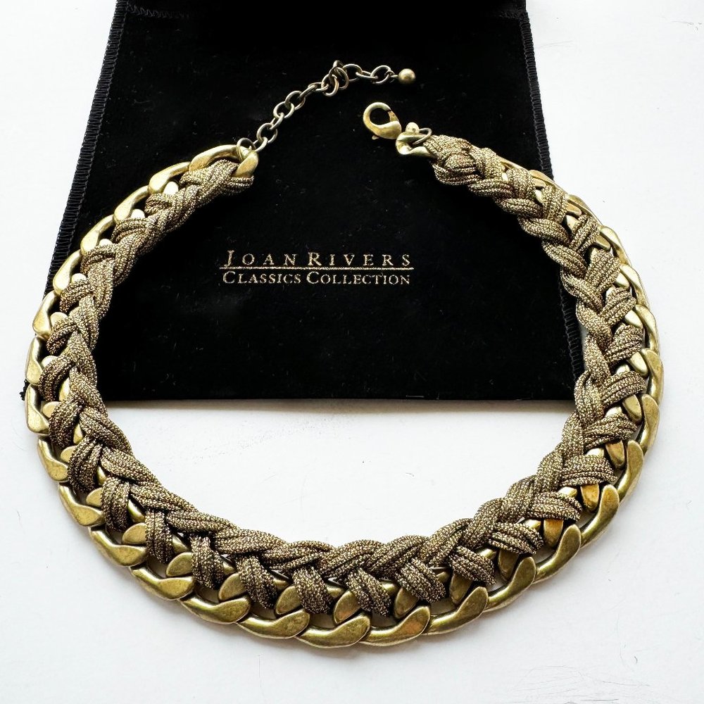 Joan Rivers Fabric and Gold Metal Necklace 20"